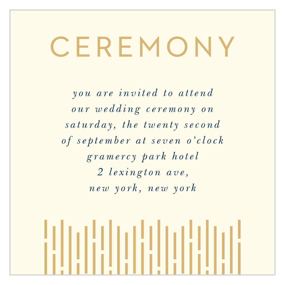 Lovely Lines Ceremony Cards
