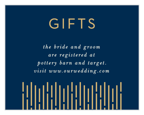 The Lovely Lines Registry Cards are perfect for a Gatsby-esque theme, but abstract enough to suit any other style of wedding as well! 