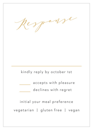 Blushing Love Response Cards give you the opportunity to tally up all of your guests, as well as their individualized needs.