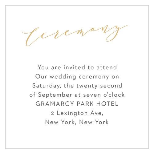 Our Blushing Love Ceremony Cards utilize the same gorgeous design and color scheme as several other cards in the Blushing Love wedding suite.