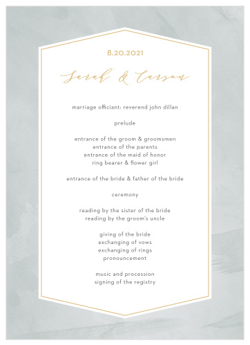 Our Blushing Love Wedding Programs utilize the same gorgeous design and color scheme as several other cards in the Blushing Love wedding suite.