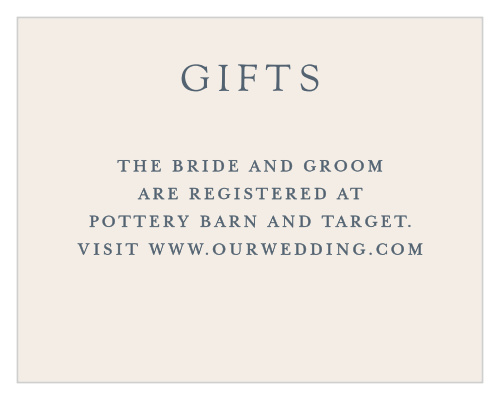 Shockingly simple and incredibly practical, our Soft Morning Registry Cards ensure that you spend your wedding day surrounded by the people you love most.