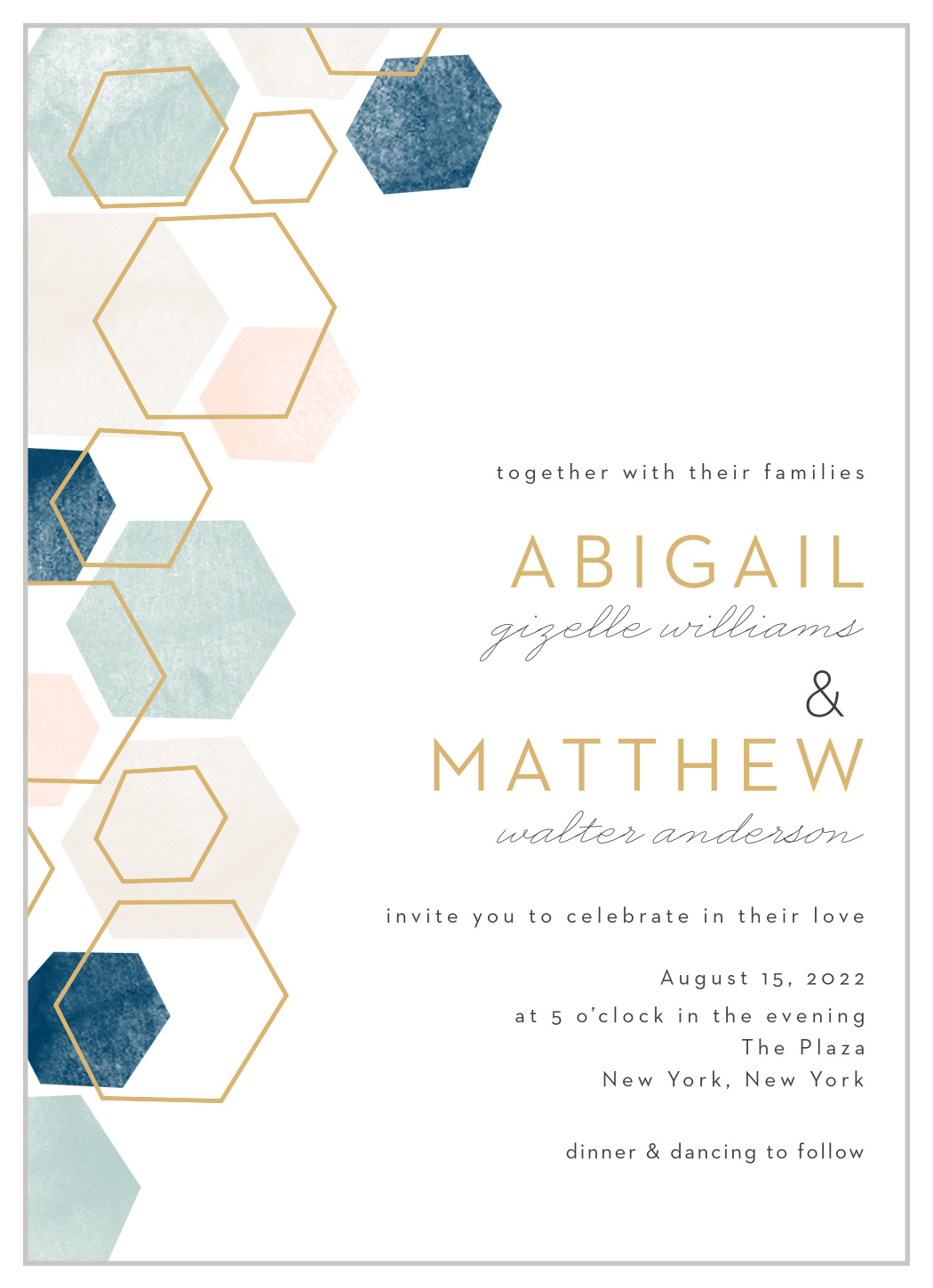 Geometric Watercolor Wedding Invitations