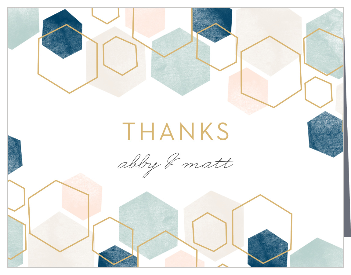 Geometric Watercolor Wedding Thank You Cards