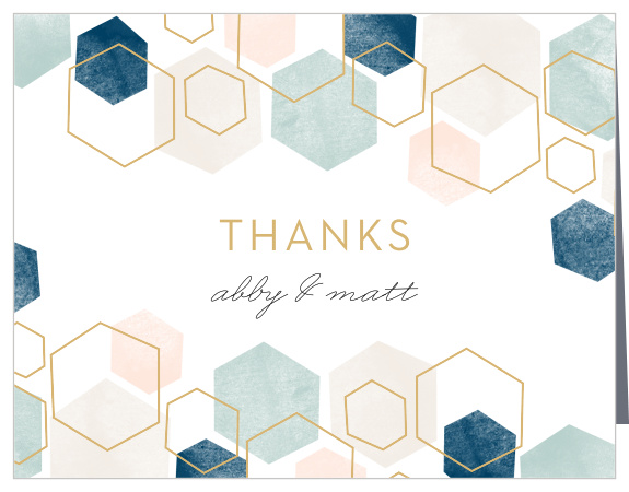 Geometric Watercolor Wedding Thank You Cards