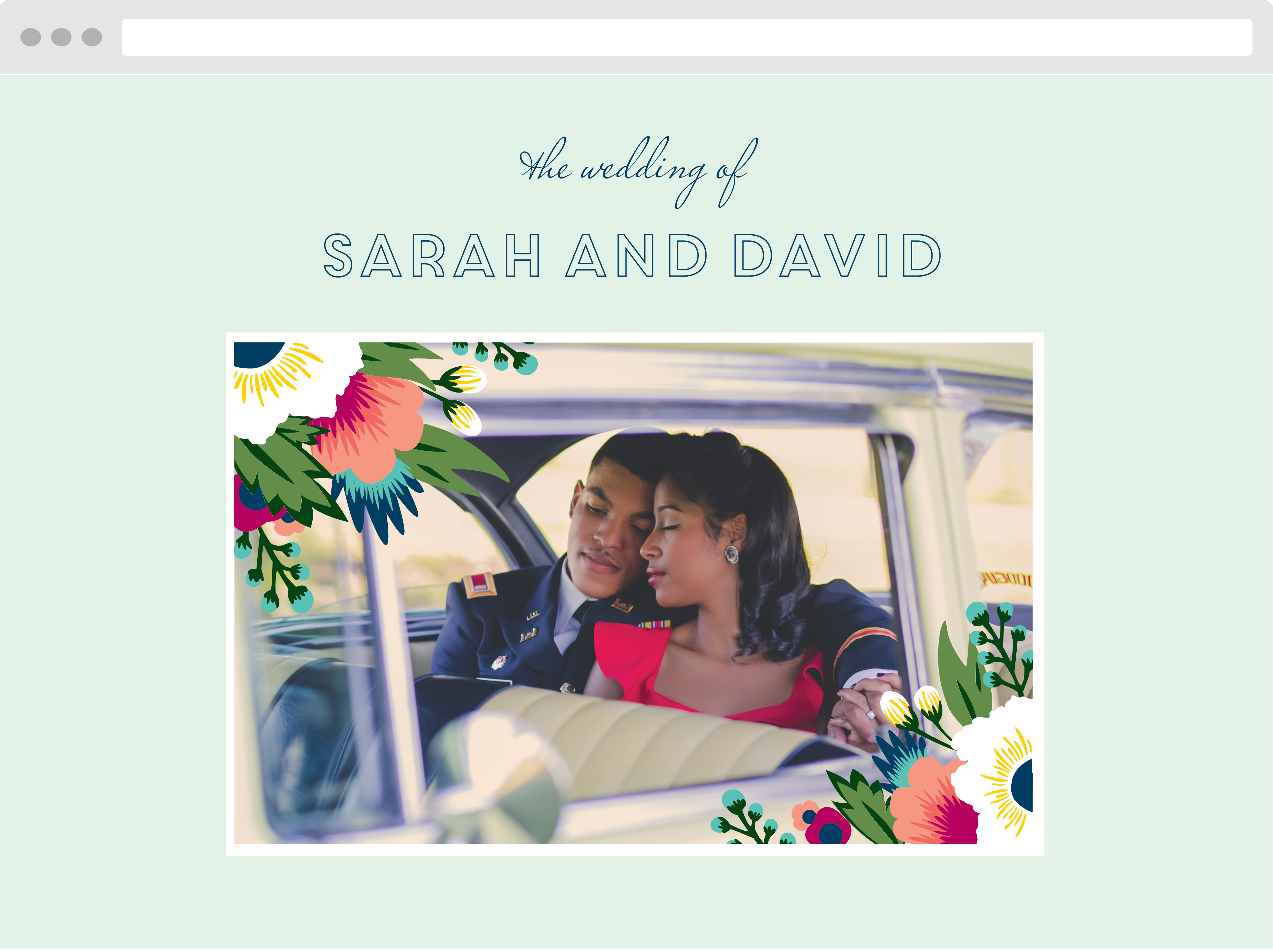 Tropical Flower Wedding Website