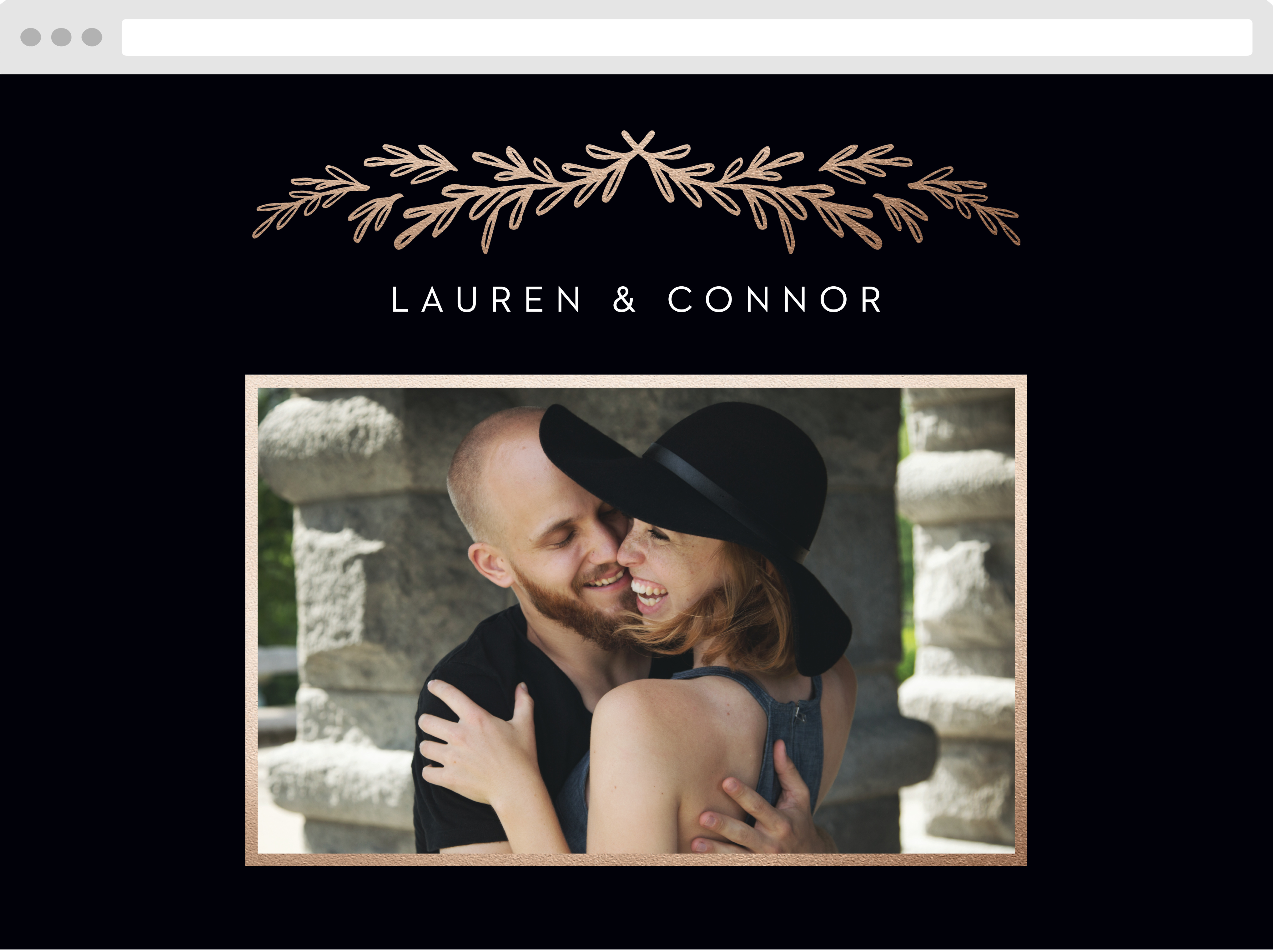 Gilded Frame Wedding Website