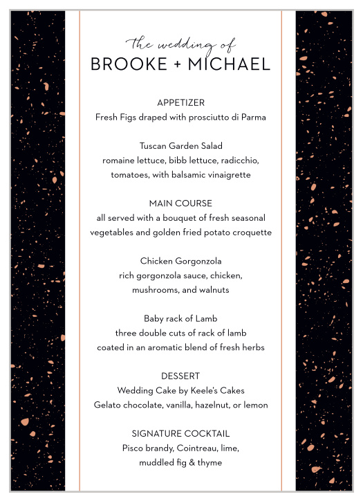 Guarantee that your guests' mouths are watering before their food is even in front of them with our Painted Book Wedding Menus.