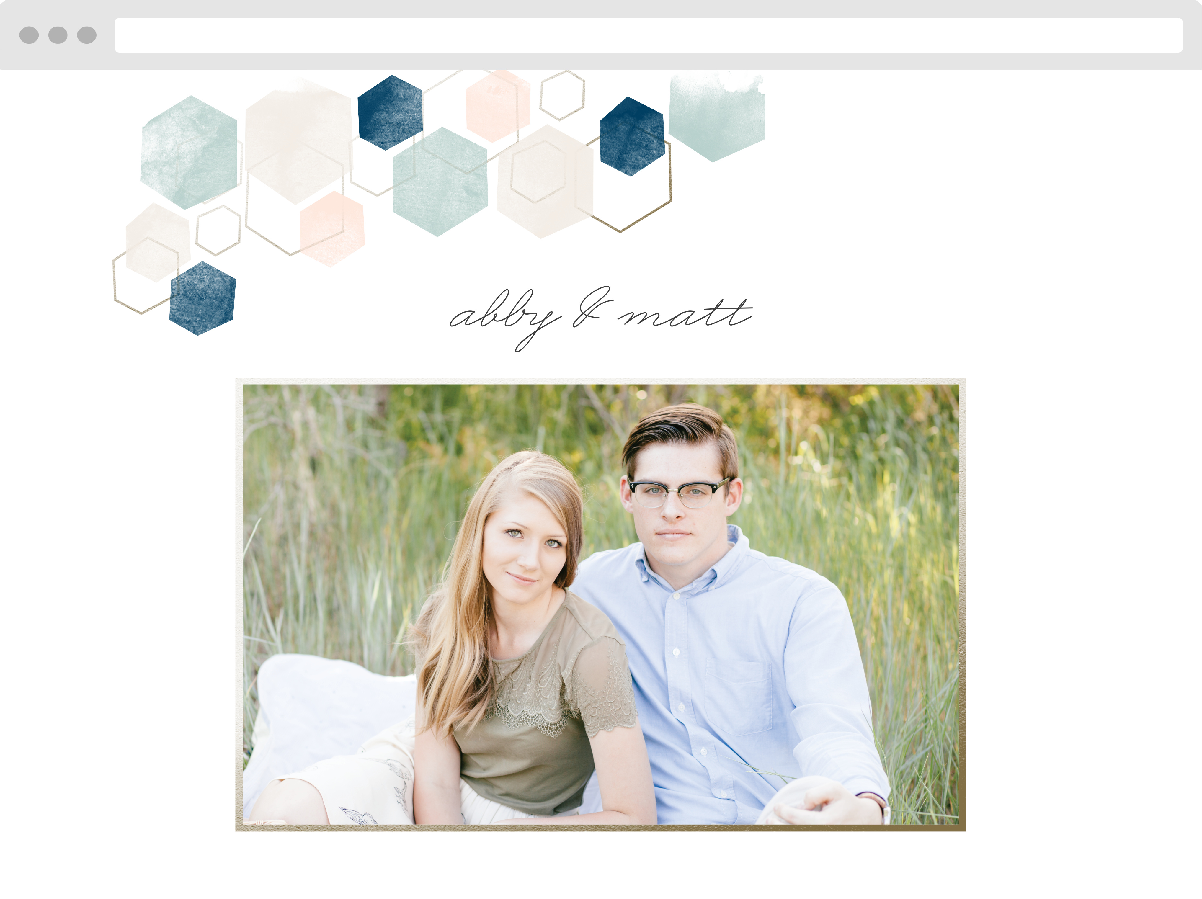 Geometric Watercolor Wedding Website