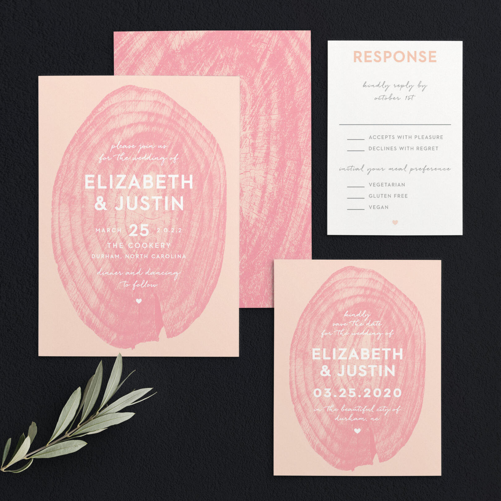 Wooden Love Wedding Invitations By Basic Invite 2500