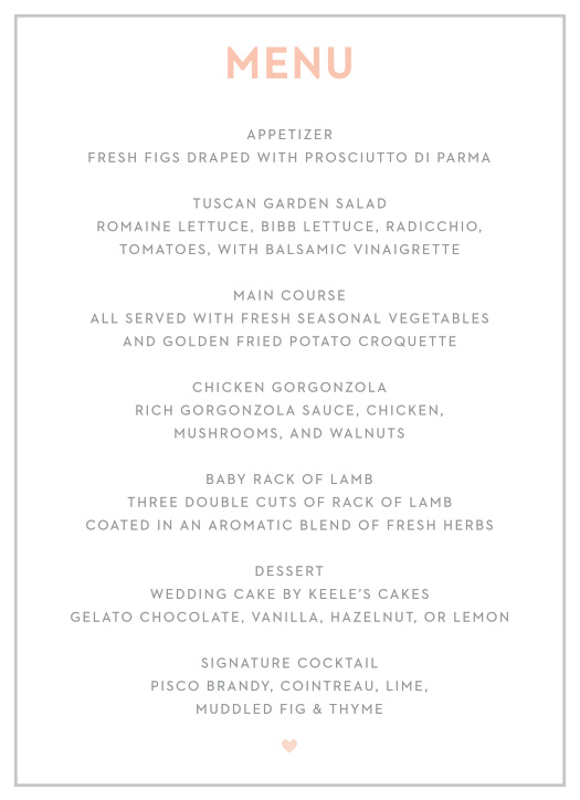 Our Wooden Love Wedding Menus are rustic and romantic.