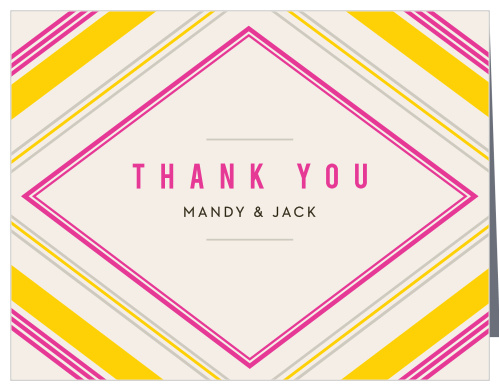 Our Diamond Reflections Thank you Cards are vintage in both design and coloring.