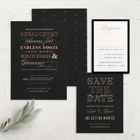 Diamond Debauchery Wedding Invitations