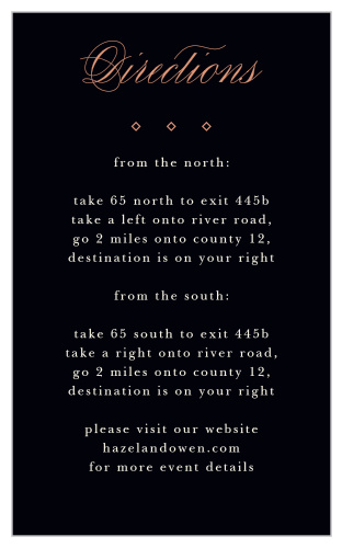 Don't allow your guests to get lost on the way to the party with our Diamond Debauchery Direction Cards.