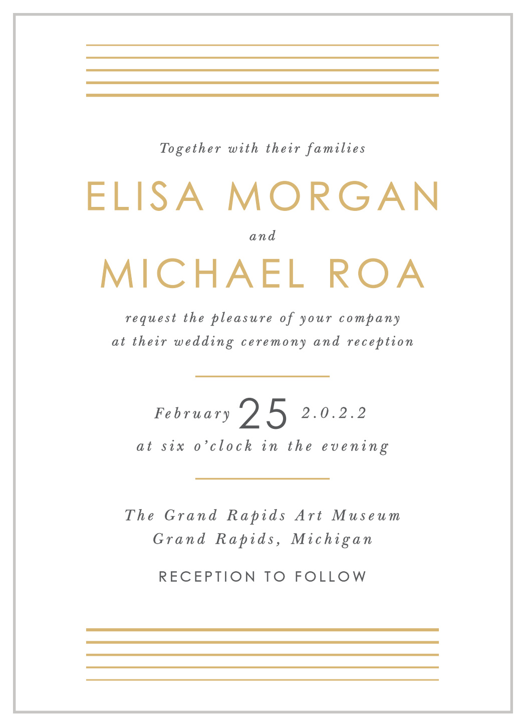 Rippled Quintet Wedding Invitations
