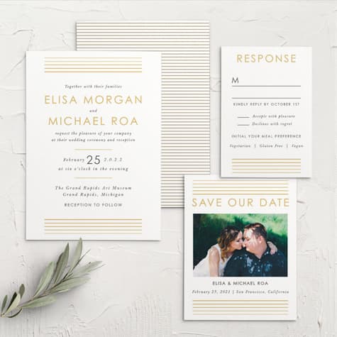 Rippled Quintet Wedding Invitations