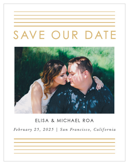 Our Rippled Quintet Save-the-Date Cards ensure that your loved ones mark their calendars well in advance of your special day.