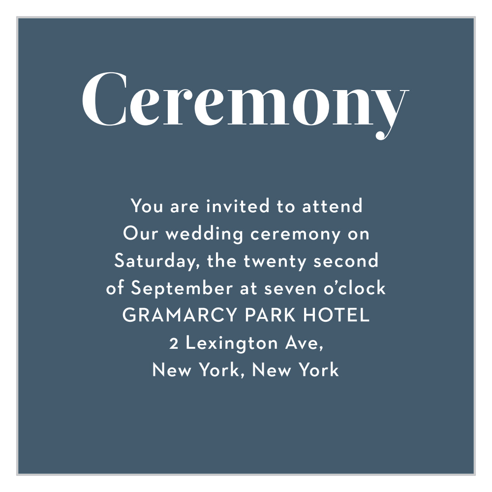 It's On Ceremony Cards
