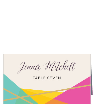 Our Brilliant Gem Place Cards feature brightly colored facets that are outlined by our raised gold foil. 