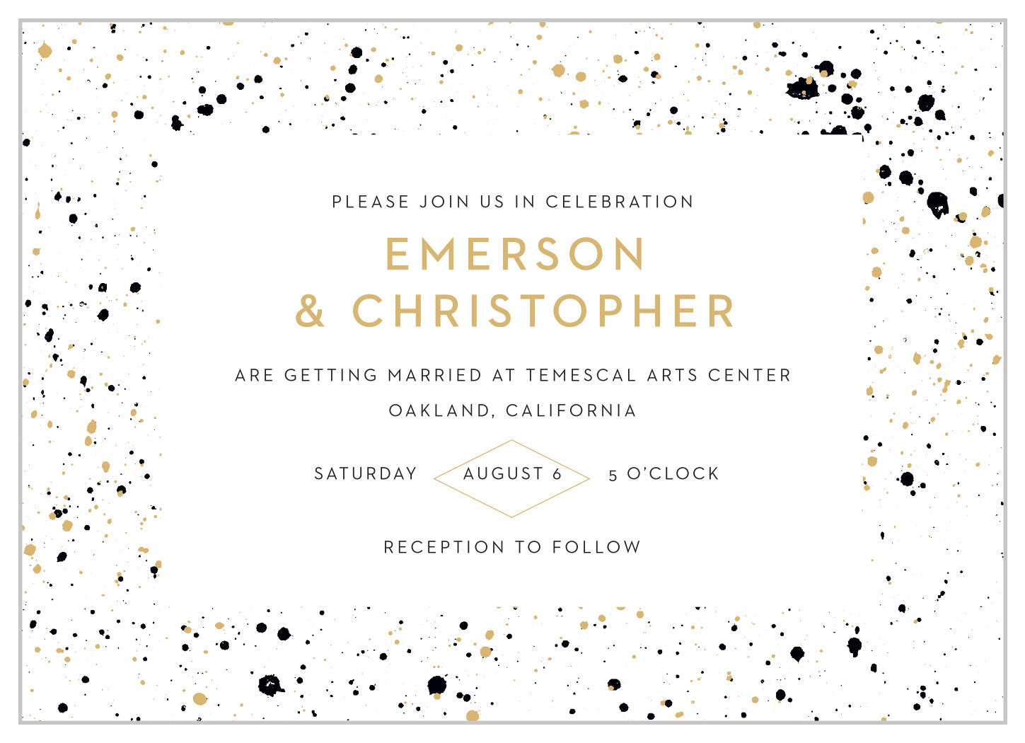 Modern Splatters Wedding Invitations