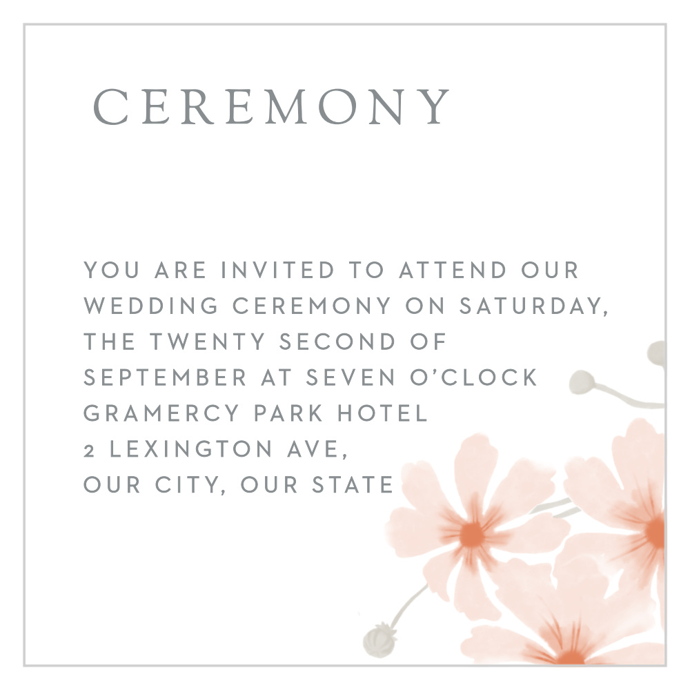 Delicate Blooms Ceremony Cards