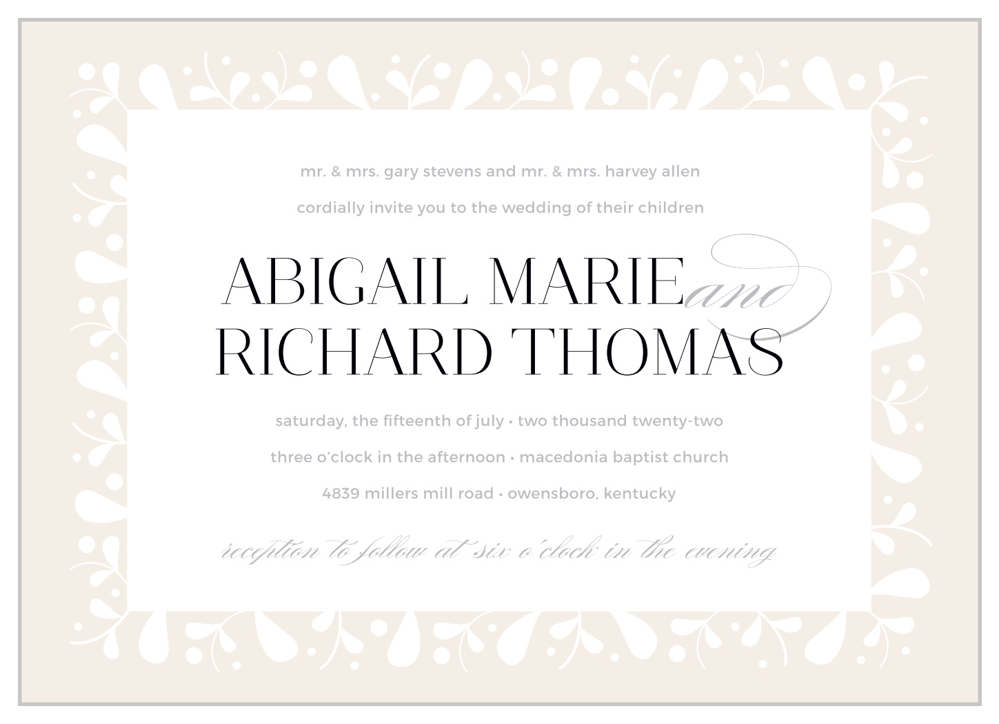 Frosted Leaves Wedding Invitations