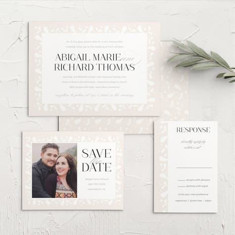 Frosted Leaves Wedding Invitations