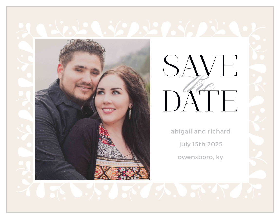 Frosted Leaves Save the Date Magnets