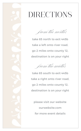Guide your guests turn-by-turn to their destination: your wedding venue.
