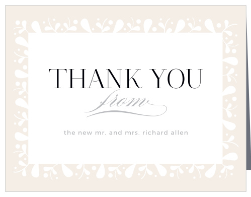 Frosted Leaves Wedding Thank You Cards