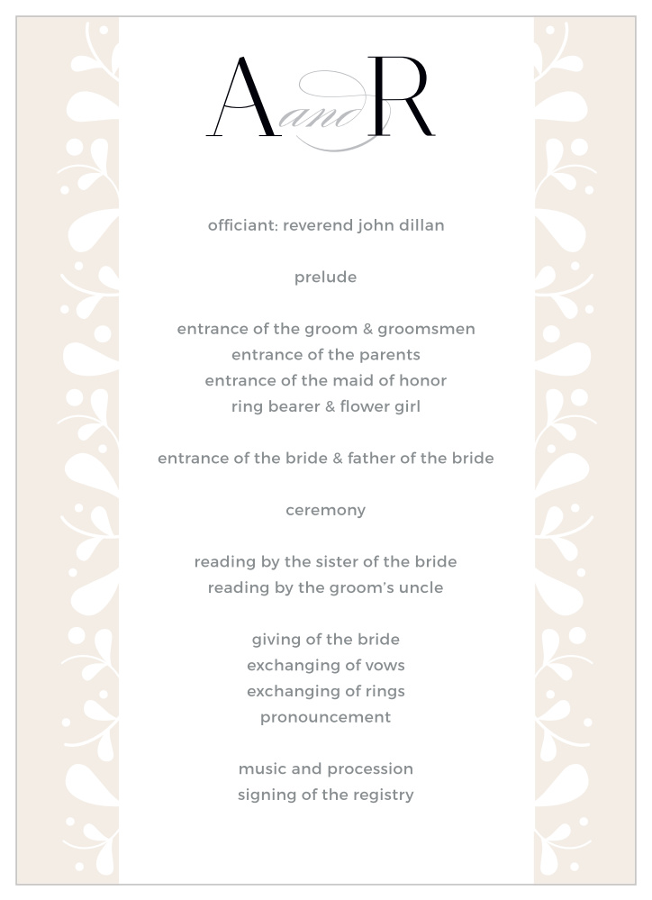 Frosted Leaves Wedding Programs