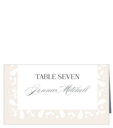Use our beautiful Frosted Leaves Place Cards to guide your guests to their tables and seats at the reception. Utilizing stunning botanical designs and classic black types against the white background, these place cards are a perfect addition to your table decor.