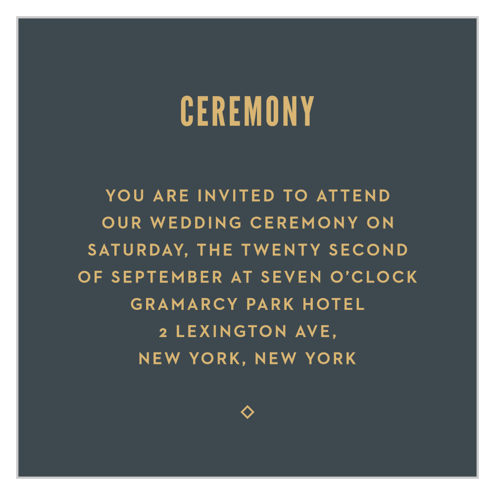 Marvelous Manor Ceremony Cards