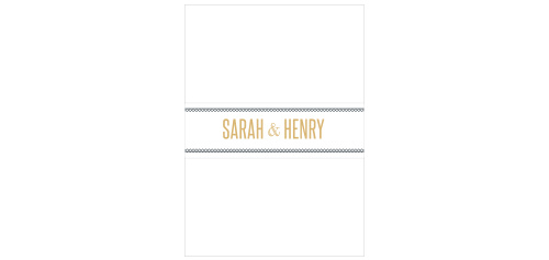 Wrap your wedding invitations in our stunning Marvelous Manor Wedding Belly Bands for a modern, elegant look. Geometric patterns form a thin border around your names, which we've written  in a clean-cut, shining gold-foil; together, these design choices make for a gorgeous first look at your wedding themes.