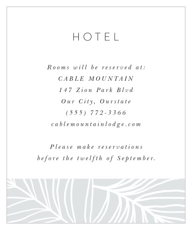 Make sure your guests know where they will be staying, while in town for your event, with our Bordered Fun Accommodation Cards!