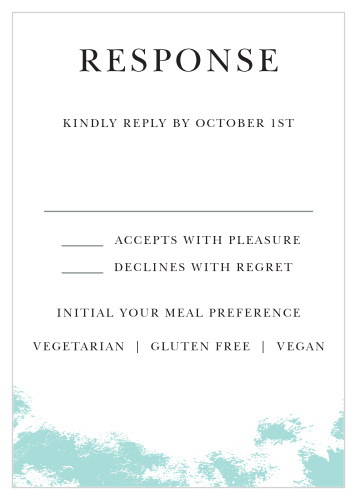 Something Blue Response Cards give you the opportunity to tally up all of your guests, as well as their individualized needs.