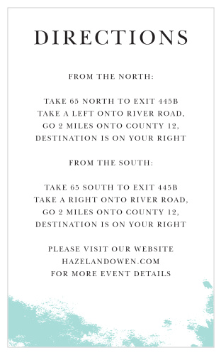 Our Something Blue Directions Cards utilize the same gorgeous design and color scheme as several other cards in the Something Blue wedding suite.