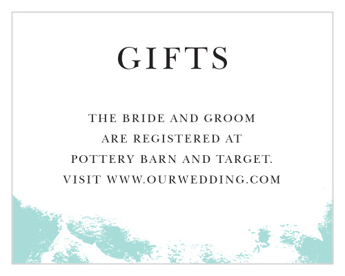 Our Something Blue Registry Cards utilize the same gorgeous design and color scheme as several other cards in the Something Blue wedding suite.