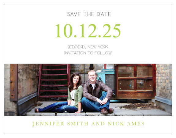 Let the world know about your engagement with the Sophisticated Photo save the date magnet.
