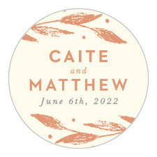 Our Rustic Branches Wedding Stickers utilize the same gorgeous design and color scheme as several other cards in the Rustic Branches wedding suite.