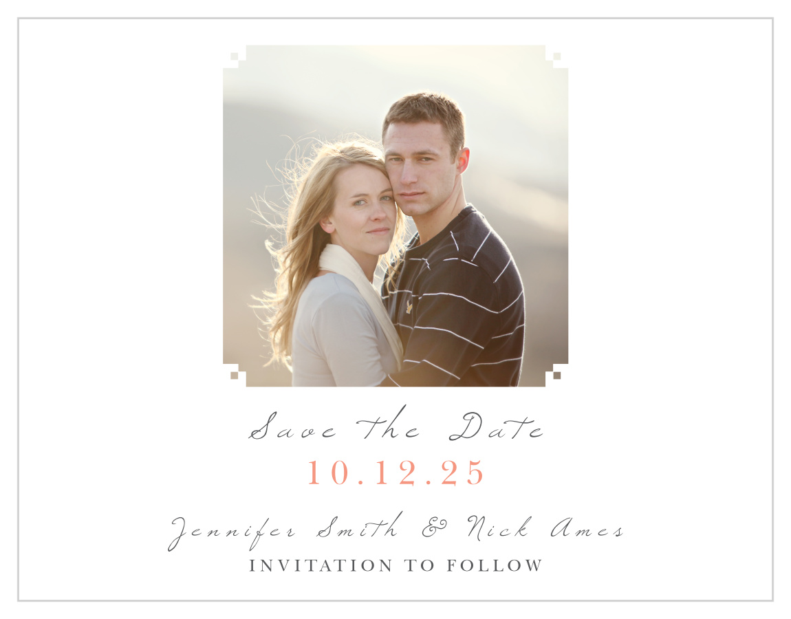Illustrated Rose Save the Date Cards