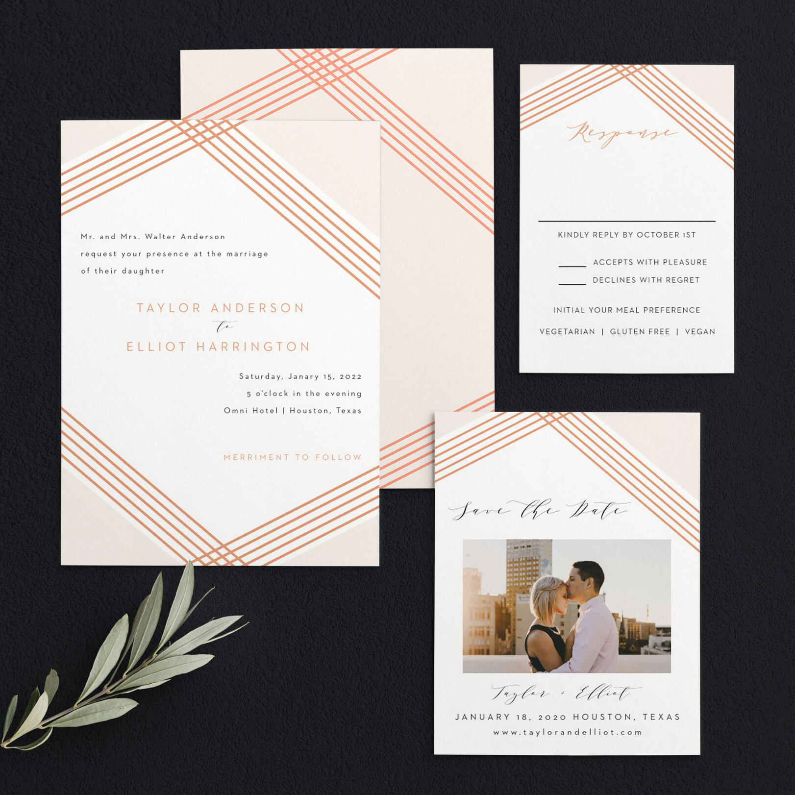 Invite　Contemporary　Basic　Glamour　Wedding　Invitations　by
