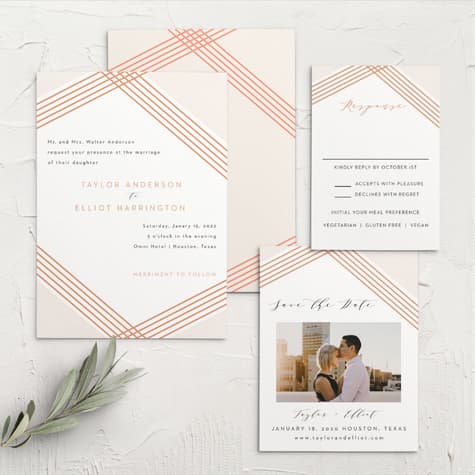 Contemporary Glamour Wedding Invitations