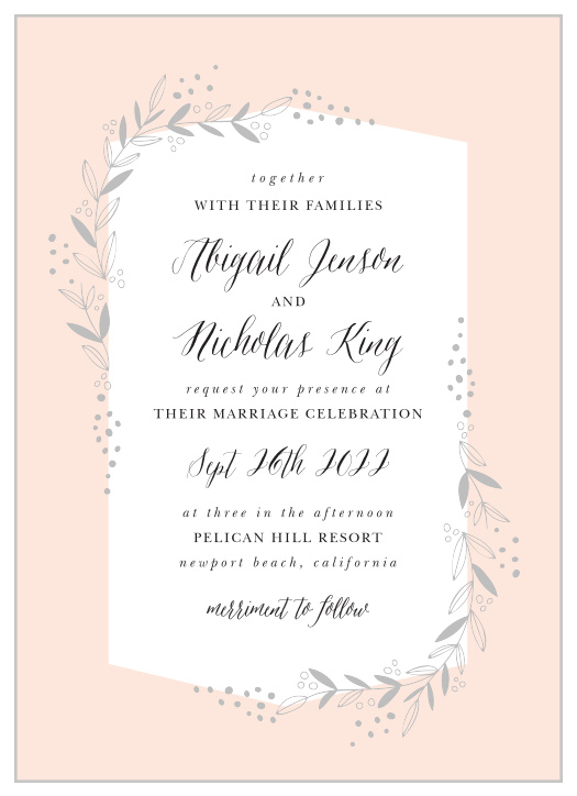 For a lovely floral invitation, look no further than our Delicate Botanical Wedding Invitations!