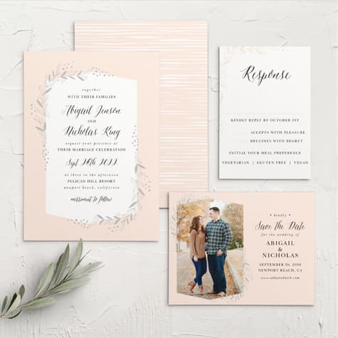 Delicate Botanical Wedding Invitations