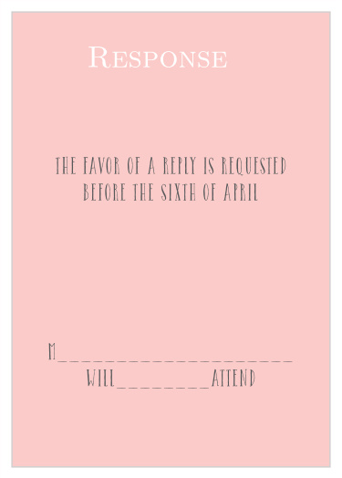 Obtain your guests attendance information with style, with our Illustrated Rose Response card.