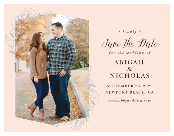 For a lovely floral card, look no further than our Delicate Botanical Save-the-Date Cards!