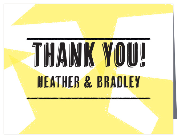 Our Poster Print Wedding Thank You Cards utilize the same gorgeous design and color scheme as several other cards in the Poster Print wedding suite.