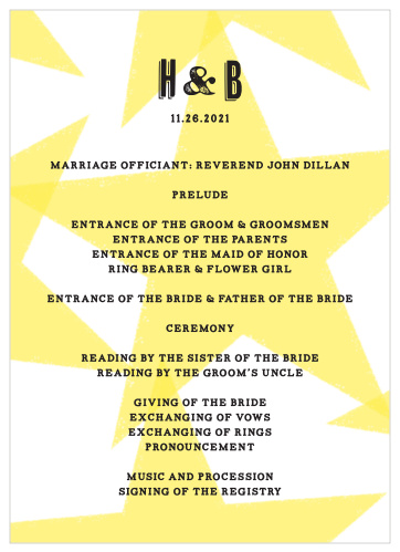 Our Poster Print Wedding Programs are the perfect choice for ensuring that your guests can follow along with the moments and members of your wedding ceremony.