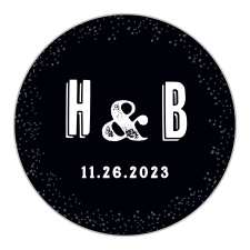 Our Poster Print Wedding Stickers utilize the same gorgeous design and color scheme as several cards in the Poster Print wedding suite.